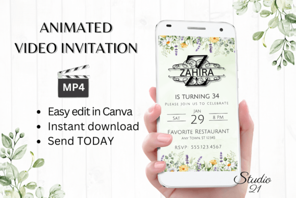 Birthday Invitation (Monogram Letter Z): Stylish Digital Evites