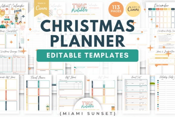 Christmas Planner Canva Templates /MIAMI: Your Ultimate Holiday Toolkit