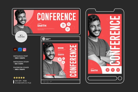 Conference Banner Template Design: A Complete Social Media Kit