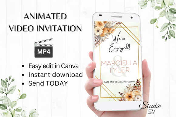 Fall Engagement Announcement W1164B: A Modern Script for Lasting Memories