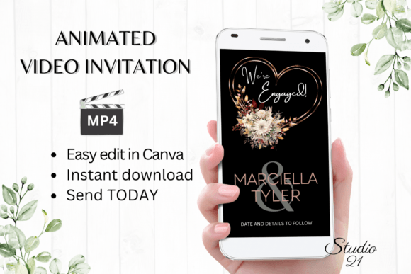 Fall Engagement Announcement W1169B: A Warm, Modern Digital Invite