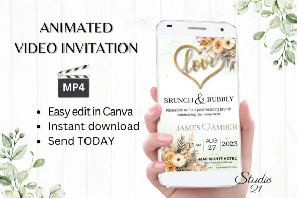 Fall Wedding Brunch Invite W9160: A Digital Template for Modern Hosts