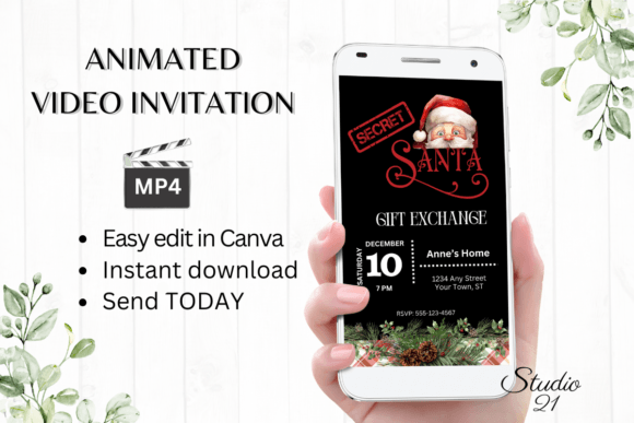 Instant Holiday Magic: Your Secret Santa Party Invitation Template
