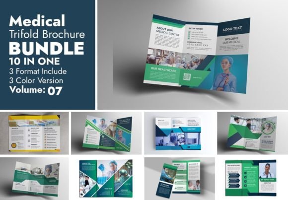 Modern Medical Trifold Brochure: Professional Healthcare Design