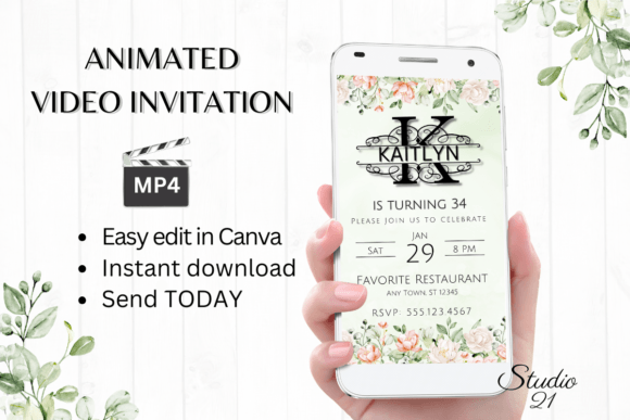 Monogram Letter K: A Birthday Invitation with Digital Animation