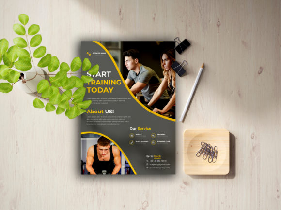 Professional Fitness Gym Flyer Design Template