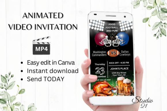 Score a Touchdown with a Thanksgiving Football Invite