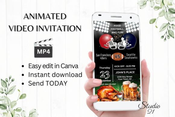 Score Big With A Thanksgiving Football Invitation Template